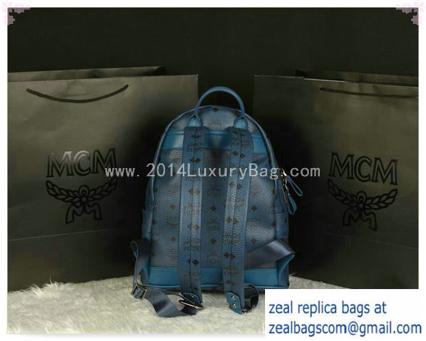 High Quality Replica MCM Stark Backpack Large in Calf Leather 8004 RoyalBlue - Click Image to Close